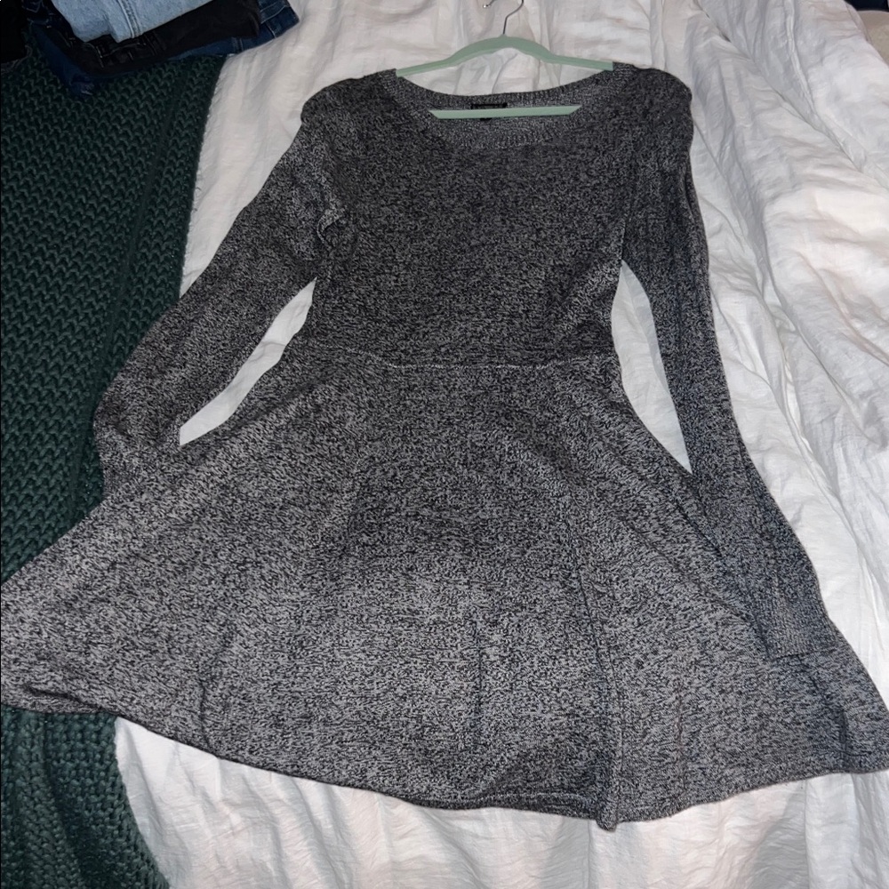 Express Charcoal Long Sleeve Dress